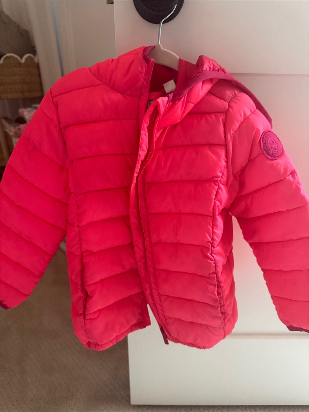 GAP Kids Hot Pink Hooded Puffer Jacket